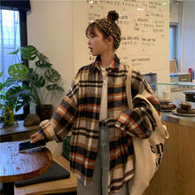 Harajuku Ulzzang Oversized Plaid Flannel Button Up Shirt (2 Colors)