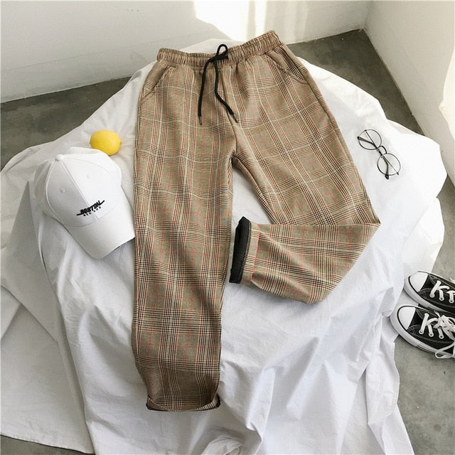 パンツ CODE47L FILE_2024_2_ORIGINAL_CHECK_PANTS Korean Style Casual Plaid Drawstring Pants (4 Colors) – The