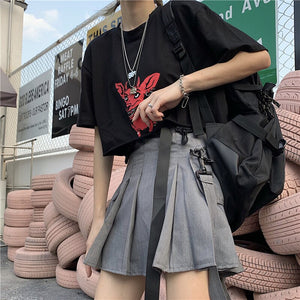 Harajuku Streetstyle Tactical Utility Skirt (Black/Grey)