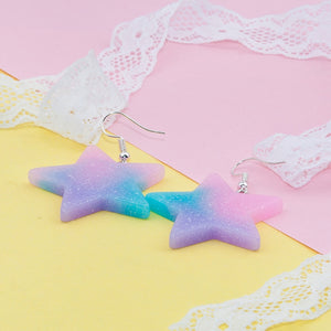 Harajuku Fairy Kei Pastel Star Acrylic Earrings