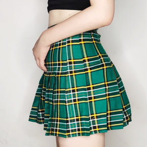 Plus Size Harajuku Kawaii Fashion Plaid Pleated Skirt (8 Rainbow Colors)