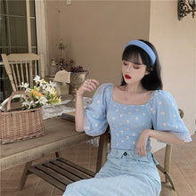 Korean Style Off Shoulder Bell Sleeve Daisy Tube Crop Top (5 Colors)