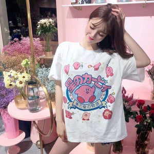 Harajuku 90s Kawaii Kirby T-shirt (Black/Pink/White) – The Kawaii Factory