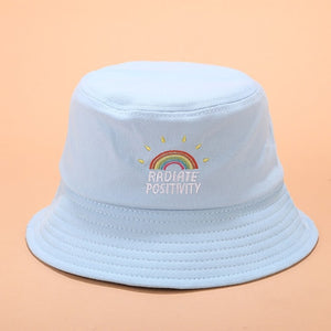 Harajuku Radiate Positivity Rainbow Bucket Hat (5 Colors)