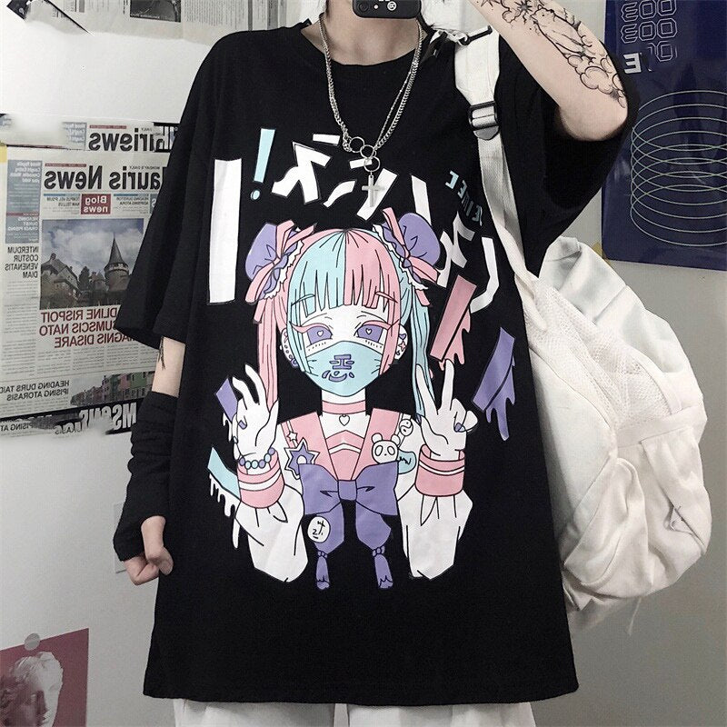 Kawaii Aesthetic printed T-shirt  Harajuku outfits, Pastel goth