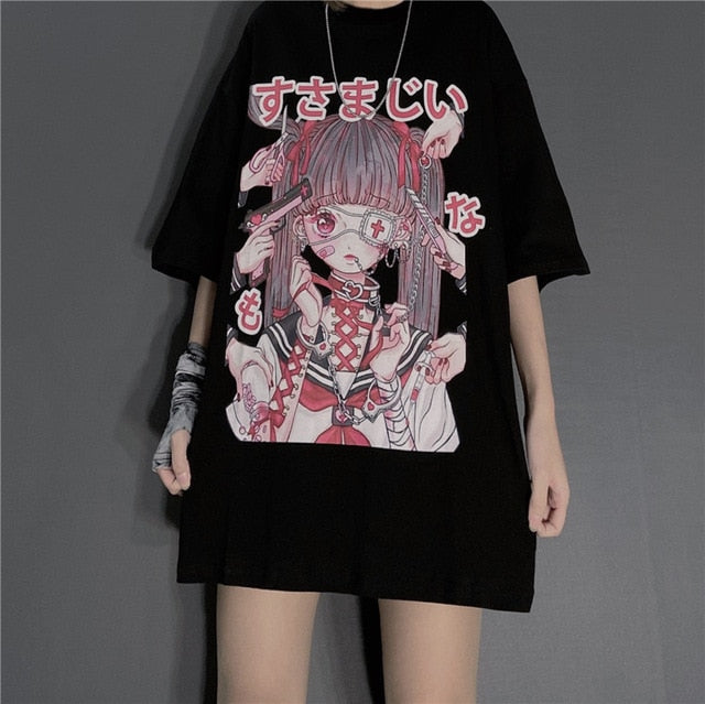 New Otaku T Shirt Men O-Neck Harajuku Anime Print Cool T-Shirt Short  Sleeved Black Japanese Tshirt Cotton Tees Streetwear Large Size  XS-4XL-5XL-6XL | Lazada.vn