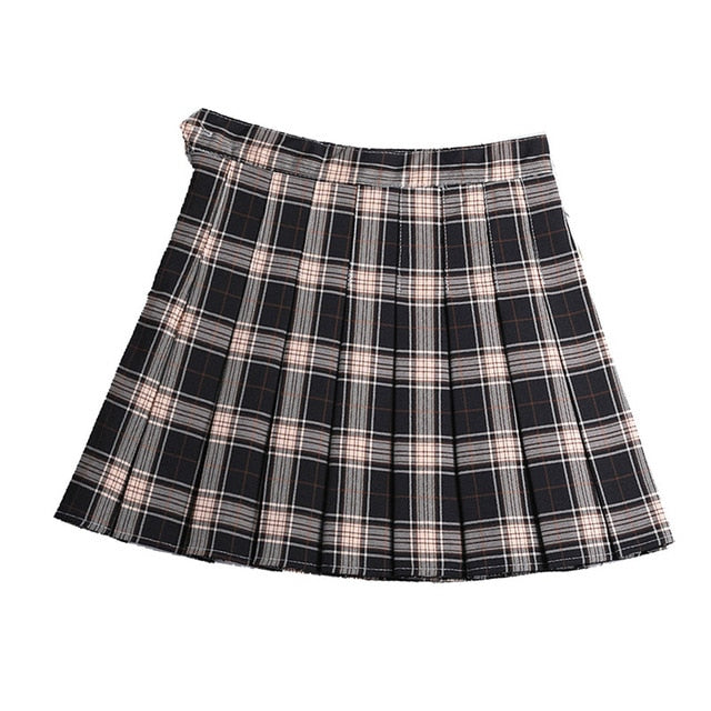 Harajuku Neutral Colors Pleated Tennis Skirt