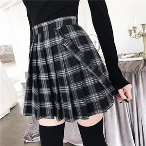 Plus Size Harajuku Gothic Yami Kawaii Fashion Plaid Pleated Mini Skirt (5 Colors)
