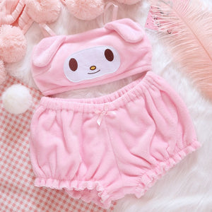 womens pink bunny pajama set my melody pajama set