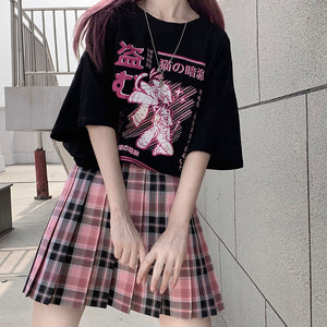 Harajuku Yami Kawaii Fashion Catgirl Fight T-shirt (3 Colors)