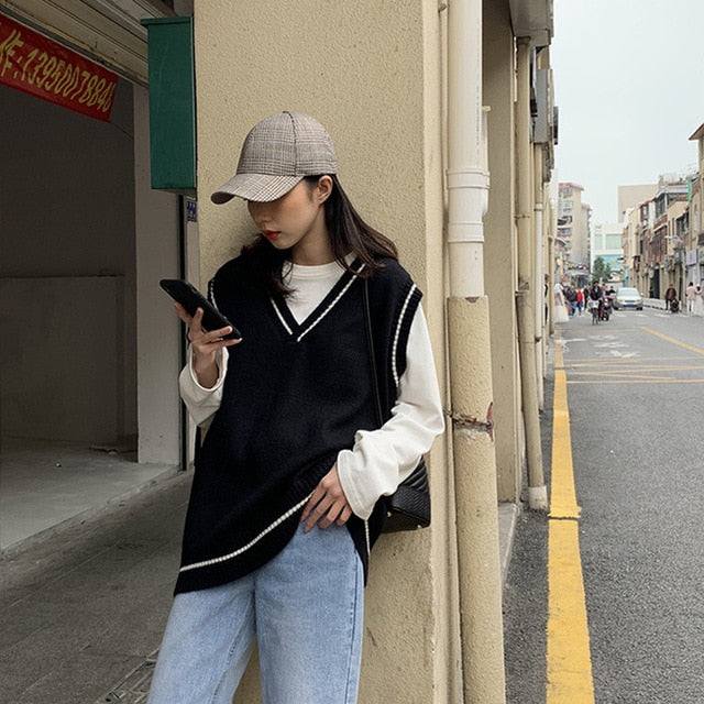 t. japan　v neck hand knit Amazon.com: Women's Japanese Style Loose Knit V-Neck Sweater