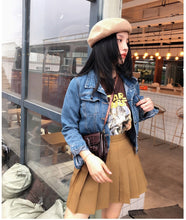 Plus Size Harajuku Kawaii Fashion Style Caramel Pleated Mini Skirt