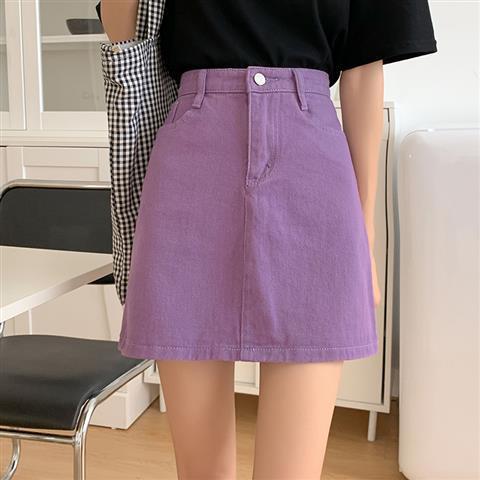 Girl's upcycled denim skirt, size 8, added lavender ribbon, rick rack and  flower | eBay