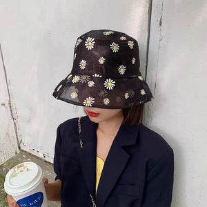 Harajuku Korean Style Sheer Daisy Bucket Hat