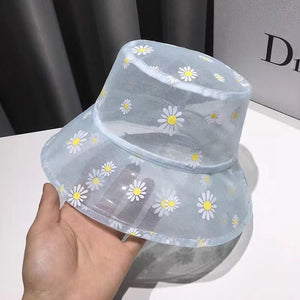 Harajuku Korean Style Sheer Daisy Bucket Hat