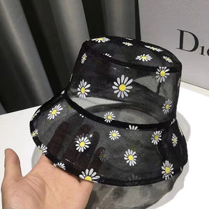 Harajuku Korean Style Sheer Daisy Bucket Hat