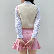 Harajuku Kawaii Fashion Pastel Diamond Knit Cropped Vest
