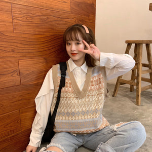 Harajuku Korean Style Mori Girl Oversized Kint Vest