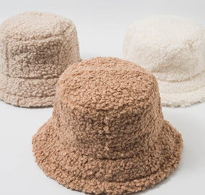 Harajuku Korean Style Sherpa Bucket Hat (8 Colors)