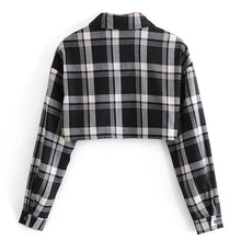 Blackpink Jennie Kim Inspired Short Plaid Gray Flannel Shirt