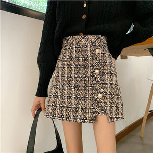 Harajuku Korean Style Classic Tweed A-line Skirt (2 Colors)