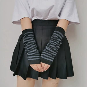 Harajuku Kawaii Fashion Striped Arm Warmers