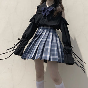 Harajuku Kawaii Fashion Off Shoulder Bow Shirt – The Kawaii Factory