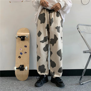 Harajuku Kawaii Fashion Cow Print Sweatpants