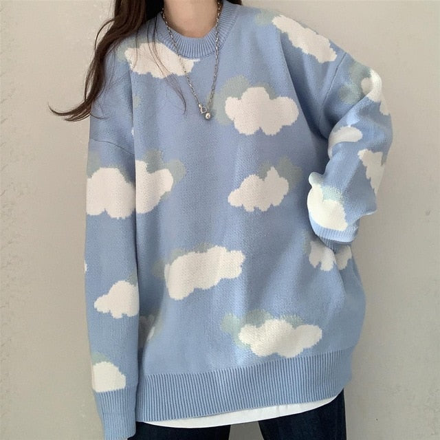 Harajuku Kawaii Fashion Oversized Cloud Sweater – The Kawaii Factory