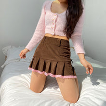 Harajuku Kawaii Fashion Y2K Brown Corduroy Mini Skirt
