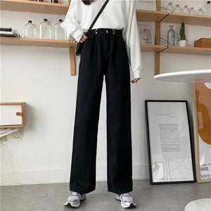 Harajuku Korean Style Adjustable Waist Wide Leg Jeans