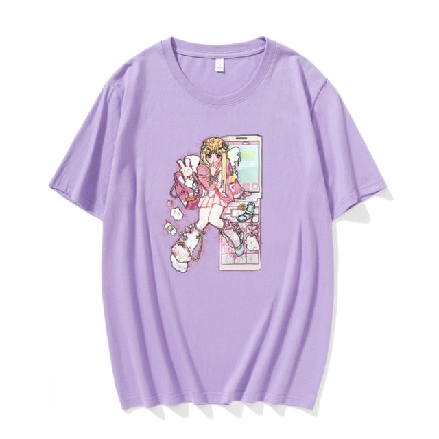 Harajuku Kawaii Fashion Matching Twin Anime Girl T-shirt