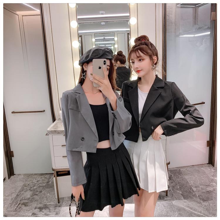 Ulzzang Korean Fashion Cropped Blazer – The Kawaii Factory