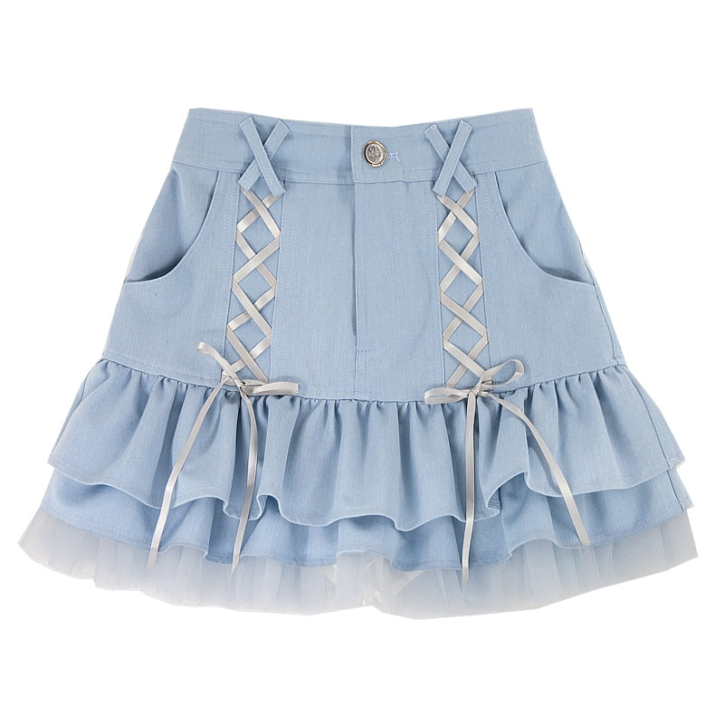 Hello! I've been trying to find a corset ruffle/lace skirt like these for  ages but idk what tags to use to look for them. Any suggestions? :  r/HarajukuFashion