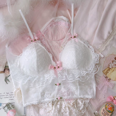 White/Pink/Black Kawaii Girl Lace Underwear Set MK17067 – KawaiiMoriStore