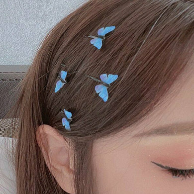 Harajuku Kawaii Fashion Blue Butterfly Hairpin (Set of 4)