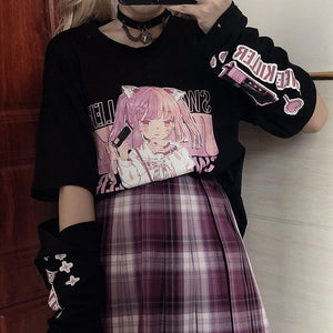 Harajuku Kawaii Fashion Anime Girl Drop Sleeve Sweatshirt