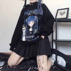 Harajuku Kawaii Fashion Goth Anime Girl Oversized Sweatshirt