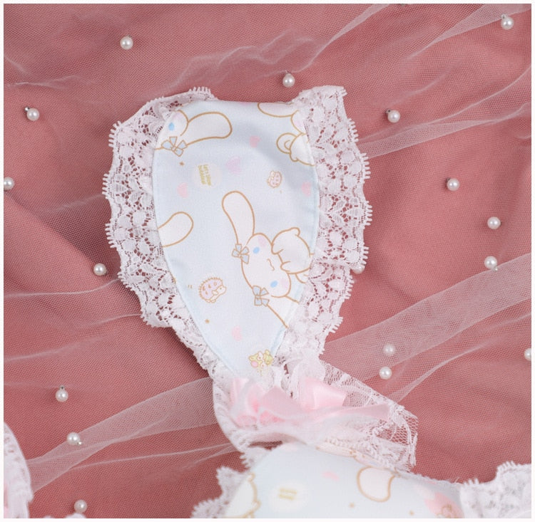 Elovegril Japanese Fashion Set for Women Pink Lingerie Transparent