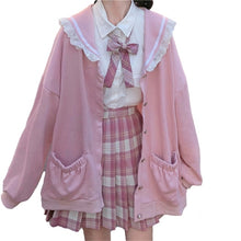 Harajuku Kawaii Fashion Sailor Uniform Pastel Oversized Zip up Hoodie