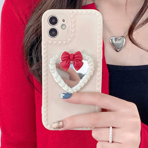 Harajuku Kawaii Fashion Gyaru Heart Mirror iPhone Case The Kawaii Factory Harajuku Kawaii Fashion Gyaru Heart Mirror iPhone Case The Kawaii Factory