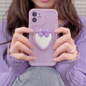 Harajuku Kawaii Fashion Gyaru Heart Mirror iPhone Case