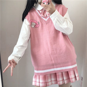 Harajuku Kawaii Fashion Character Knit Vest
