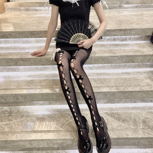 Harajuku Kawaii Fashion Bow Fishnet Tights