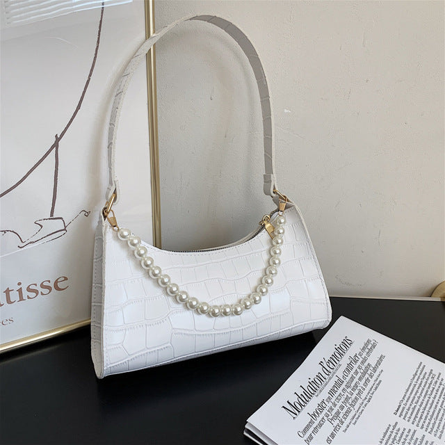 Y2K Chain Clutch Bag White