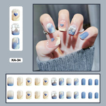 korean watercolor nails 3d press on nails set