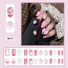 korean japanese cute character pink press on nail set
