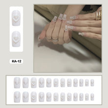 korean 3d heart nails press on nails set
