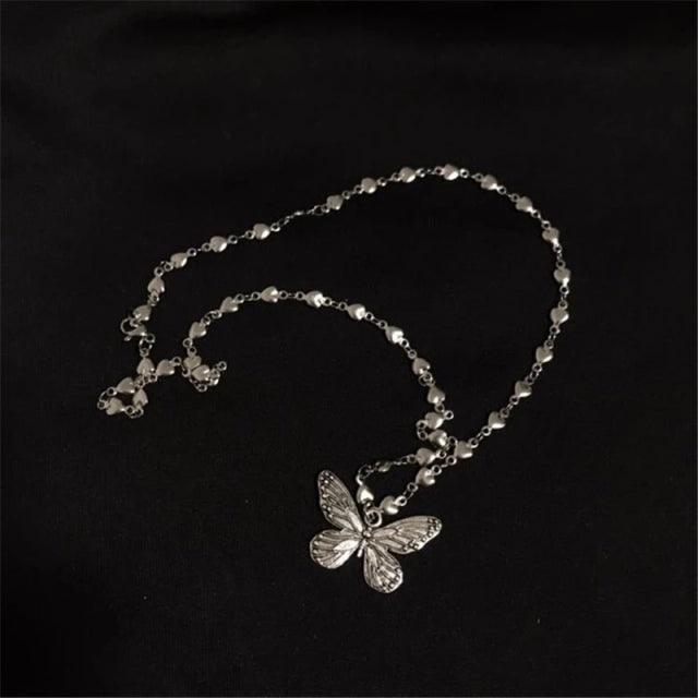 Harajuku Y2K Fairycore Silver Butterfly Chain Necklaces