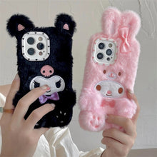 iphone X XR XS 11 12 13 14 pro promax case fluffy kuromi my melody phone case